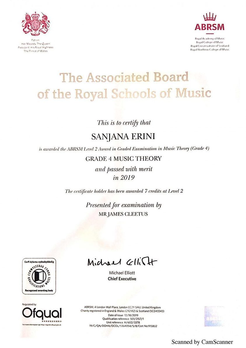 ABRSM Theory Grade4 Result