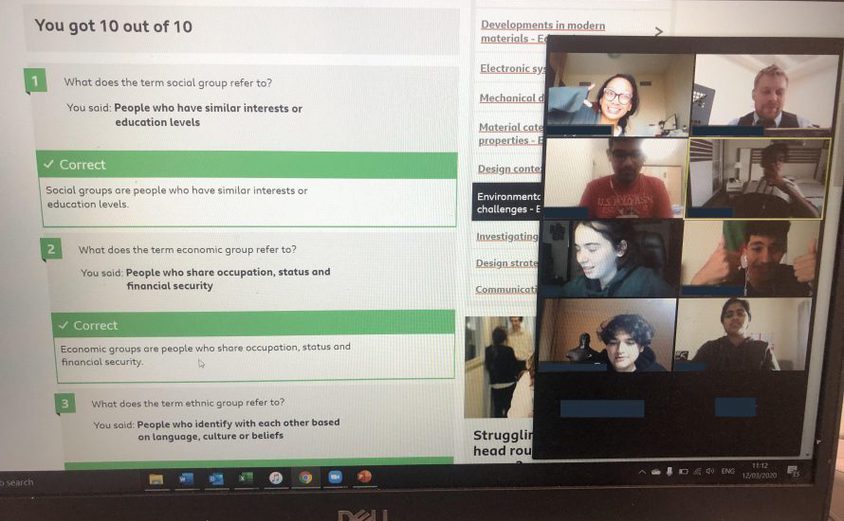 Secondary DT Year 11 Interactive Zoom lesson on the use of New Technology