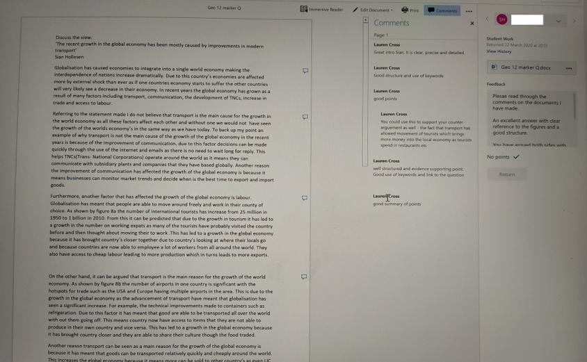 Year 8 Geography work 26 March 2020